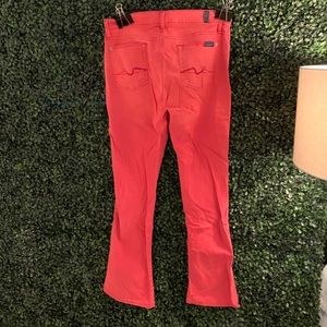 7 for all mankind red flare denim jeans